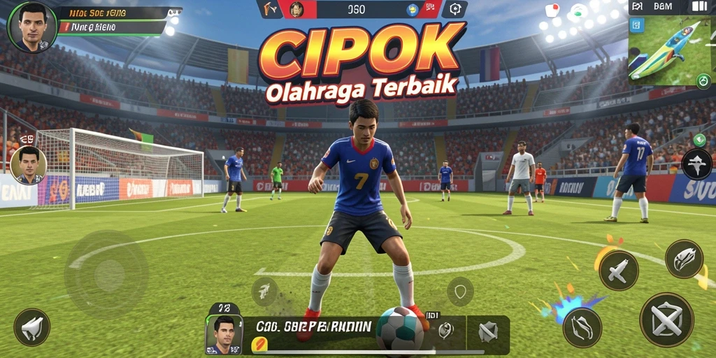 Screenshot gameplay dari CIPOK menunjukkan aksi olahraga yang seru.