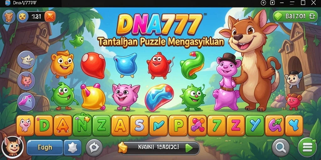 Tampilan gameplay menantang dari game Puzzle DNA777.
