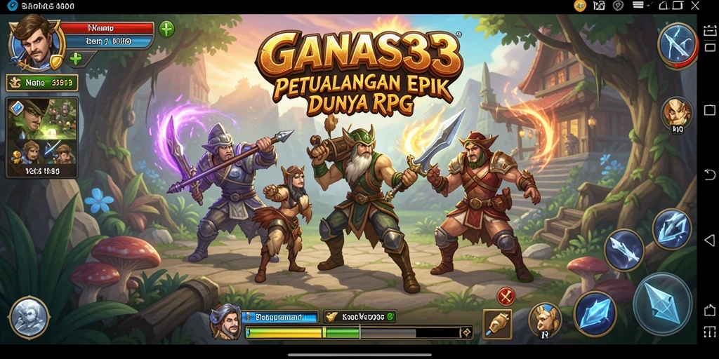 Tampak aksi mendebarkan dalam gameplay RPG GANAS33.