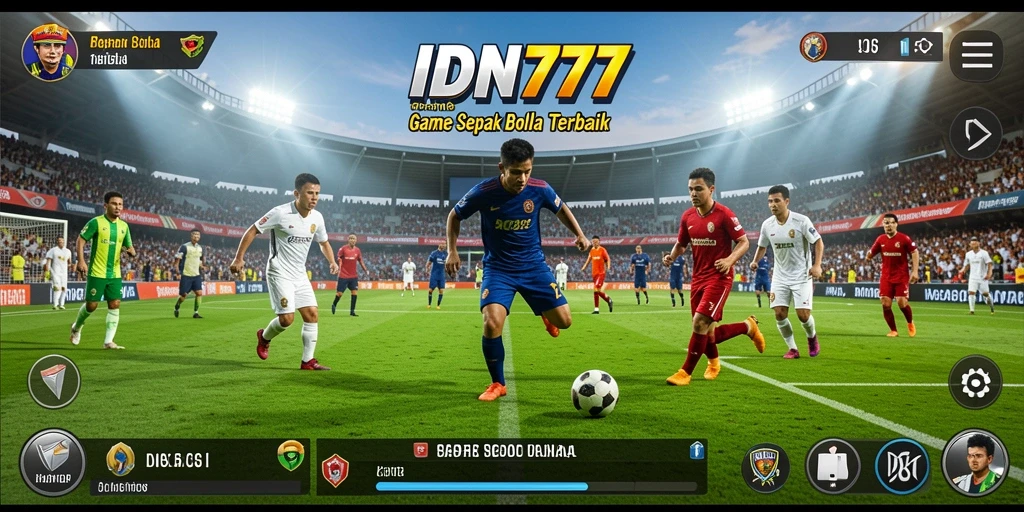Tampilan gameplay IDN777 dengan aksi sepak bola yang mendebarkan.