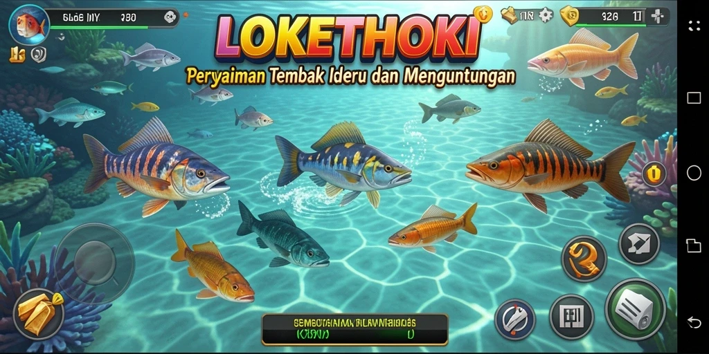 Tampilan gameplay seru Tembak Ikan di LOKETHOKI.