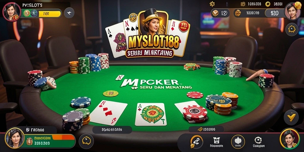 Tampilan gameplay poker yang menarik di MYSLOT188.