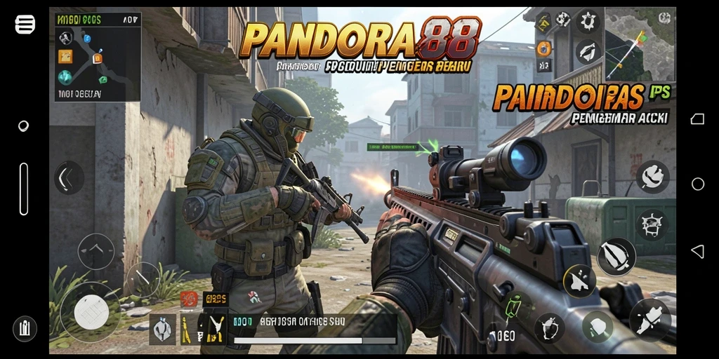 Tampilan gameplay seru dalam PANDORA88 dengan aksi tembak-menembak yang intens.