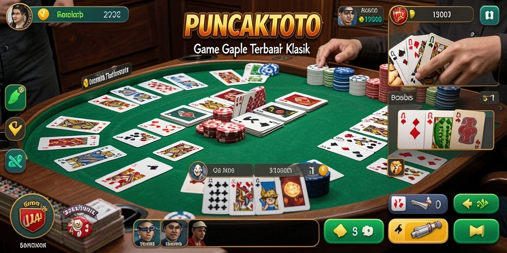 Tampilan seru gameplay Gaple dalam PUNCAKTOTO yang menantang.