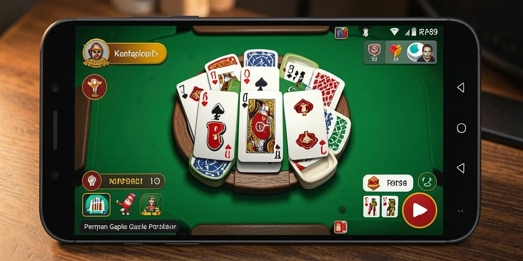 Screenshot gameplay menunjukkan suasana seru bermain Gaple dengan teman.