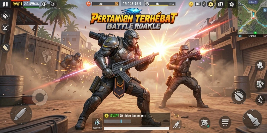 Tampilan gameplay seru di RVIP1 Battle Royale.
