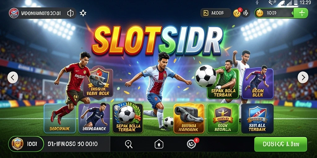 Tampilan gameplay SLOTSIDR yang seru dengan tema sepak bola.