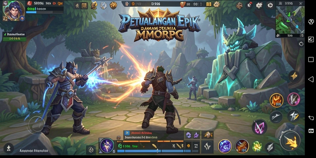 Tampilan gameplay SR996 yang penuh aksi dalam dunia MMORPG.
