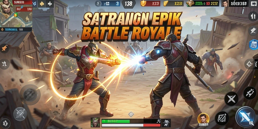 Tangkapan layar SUNEO138 menunjukkan aksi seru dalam pertempuran Battle Royale.