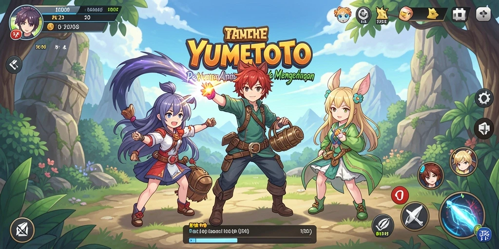 Tampilan screenshot gameplay penuh aksi YUMETOTO.